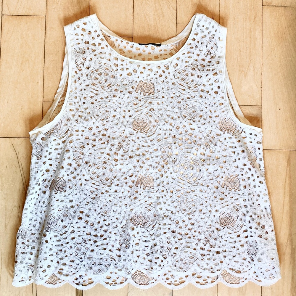 Zara lace cropped sleeveless top M